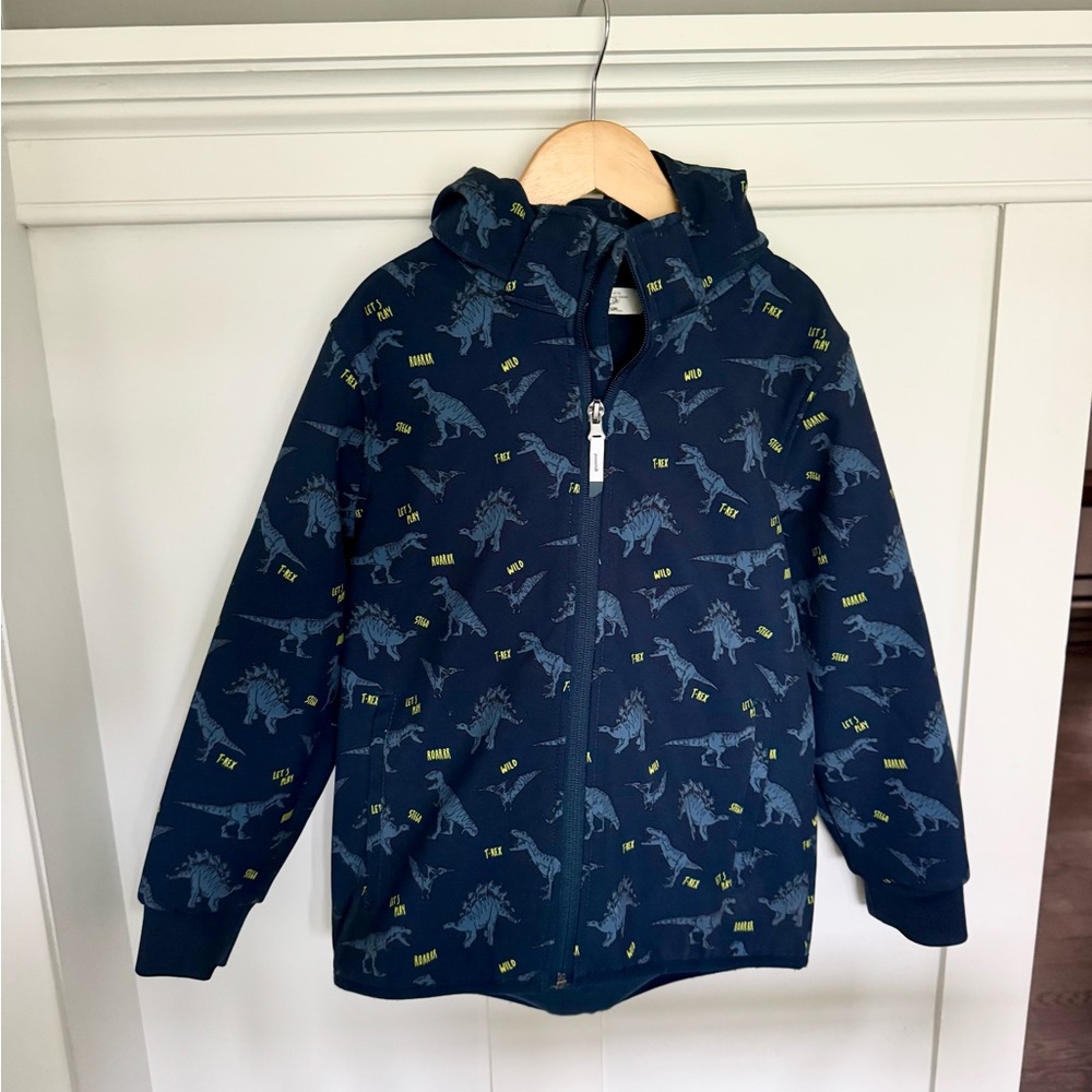 H&M Waterproof Insulated Rain Jacket Dinosaur Print